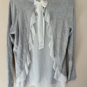 Elegant Gray and White Women's Top